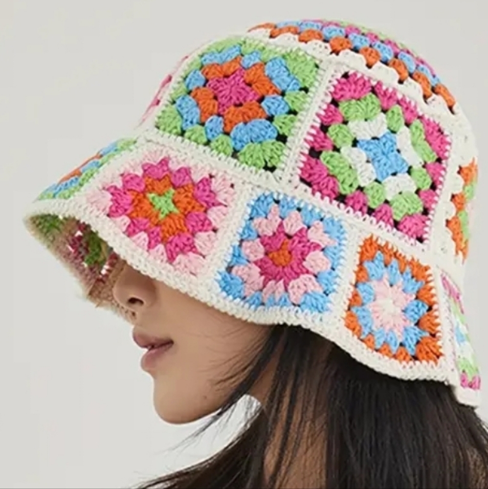 Granny Square Crochet Bucket Hat